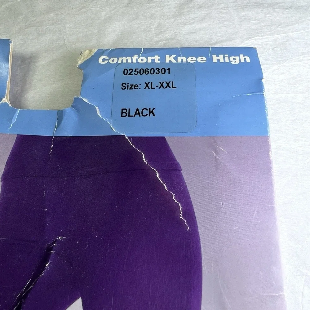 Hanes Solutions Comfort Knee High - 4 Pair - Size‎ XL-XXL - Black